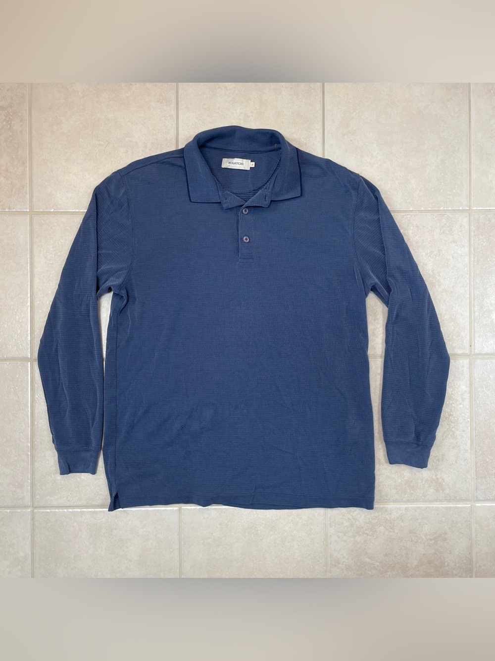 Bugatchi Long Sleeve Polo - Navy Blue